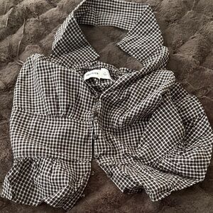 Hollister Monochrome Gingham Blouse